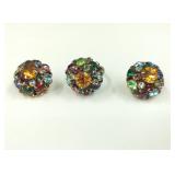 Vintage Judy Lee Rhienstone Earrings & Ring