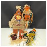 Halloween Burlap & Straw Scarecrows with Stakes