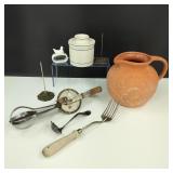 VTG Kitchen Utensils, Terracotta Pitcher & More