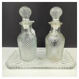 VTG Avon Diamond Cut Apothecary Decanters Plus