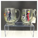Rare 1930s Argentine Pavillion Fair Glass Mugs