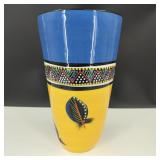 2012 Retro Crazed 12" Pottery Vase Signed & Dated