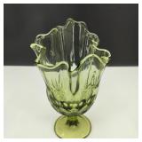 MCM Fenton Footed Thumbprint Handkerchief Vase