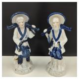 VTG Asian Fishman & Woman Porcelain Figures
