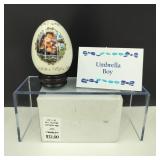 Vintage MJ Hummel Danburry Mint Umbrella Boy Egg