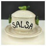 VTG Ceramic Salsa Serving Bowl and Dish