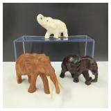 VTG Hand Carved in Kenya Wooden Elephants Plus