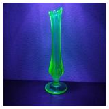 VTG Uranium Glass Bud Vase
