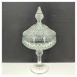 Vintage Indiana Clear Glass Candy Dish with Lid