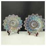 VTG Federal Carnival Iridescent Glass Dish & Plate