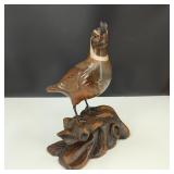 Vintage Hand Carved California Quail Signed