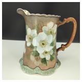 Antique Hand Painted Homer Laughlin Signed Pitcher