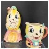 Anthropomorphic Humpty Dumpty Spoon Rest & Creamer