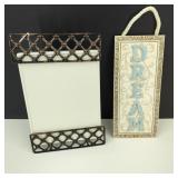 Ceramic Message Board with Stand & DREAM Plaque