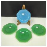 4 Mini Akro Agate Plates