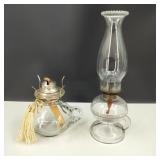 Vintage Glass Hurricane Oil Lamps