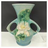 1940s Roseville Pottery Water Lily 2 Handle Vase