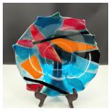 Vintage Unique Fused Art Glass Bowl