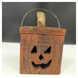 Square Wood Jack-O-Lantern