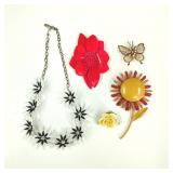 Vintage Retro Brooches & Necklace
