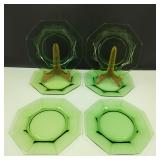 Vintage Green Uranium Glass Plates