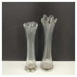 Vintage Clear Swung Vases