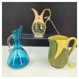 Shawnee Pitcher, Enesco Pitcher, Turquoise Cruet