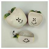 Vintage Ceramic Apple Measuring Cups