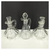 3-Vintage Glass Cruets