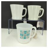 Vintage Fire King Anchor Hocking Milk Glass Mugs