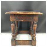 Antique Lenox Shop Hand Carved Wood Joint Stool