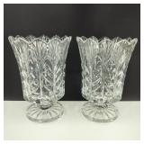 5th Ave Portico 24% Lead Crystal Candle Holders