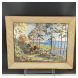 VTG Franklin Foil Lithograph Scenic Art Print