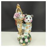 VTG Hand Painted Asian Porcelain Panda-Gold Gilt