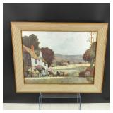 VTG Franklin Foil Lithograph Scenic Art Print