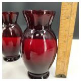 Vintage Royal Ruby Anchor Hocking Vases