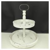 2-Teir Shabby Chic/Farmhouse Wood Decor Tray