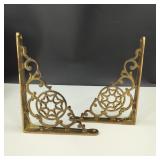 VTG Ornate Brass Shelf Brackets