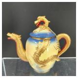 VTG Nini Hand Painted Mini Golden Dragon Teapot