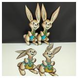 1950s Beistle Die-Cut Paper Bunny Decorations
