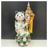VTG Hand Painted Asian Porcelain Panda-Gold Gilt