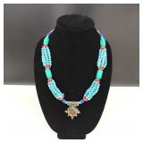 VTG Moroccan Hand of Fatima Hamsa Necklace