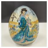 VTG Hand-Painted Japanese Satsuma Porcelain Egg