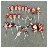 VTG 1950/60s Plastic Christmas Cake Toppers