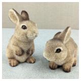 Vintage Flocked Rabbit Coin Banks
