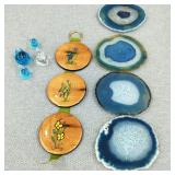VTG Agate Coasters, Mini Glass Duck Figures & More