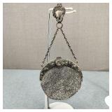 Antique Steel-Cut Beaded Chatelaine Purse
