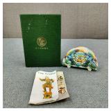 VTG Chinese Tang Tri-Color Letter/Napkin Holder