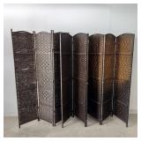 6-Panel and 3-Panel Folding Wicker Room Dividers