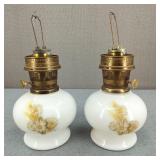 VTG Aladdin Milk Glass Model 23 Kerosene Oil Lamps